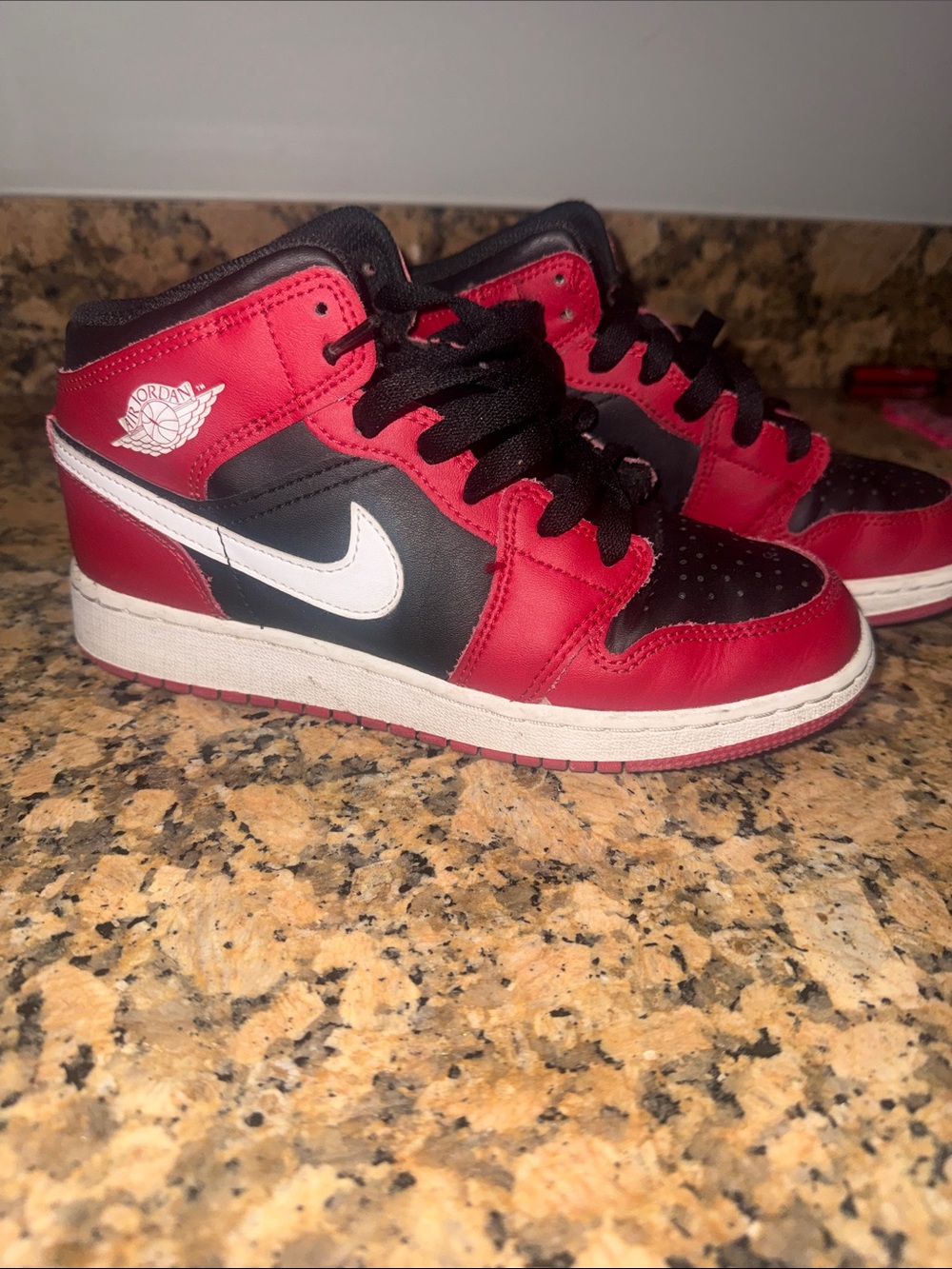 Nike Kids Red, Black & White High-Top Sneakers